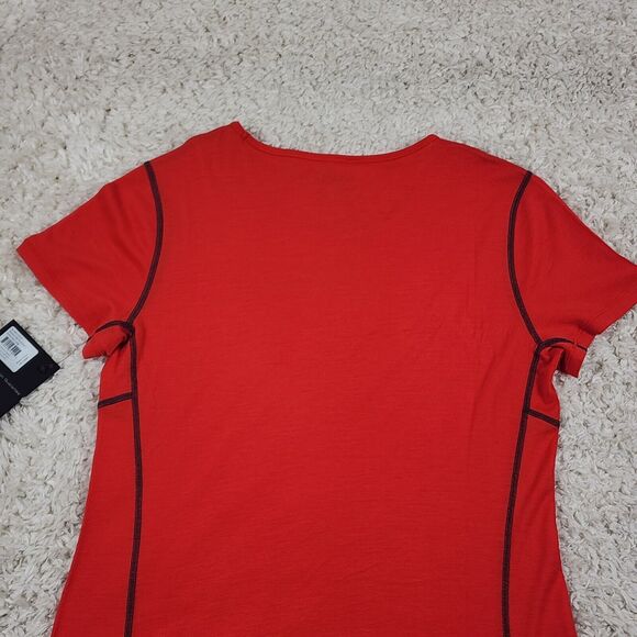 Point 6 Merino Wool Top Womens Large Red Breeze Athletic Fit Soft Active Tshirt - Picture 8 of 11